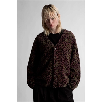 Wasted Paris Cheetah Cardigan Fudge Burgundy Camo